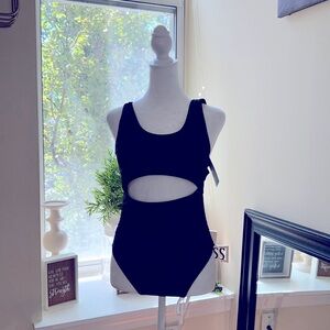 Black one piece swim